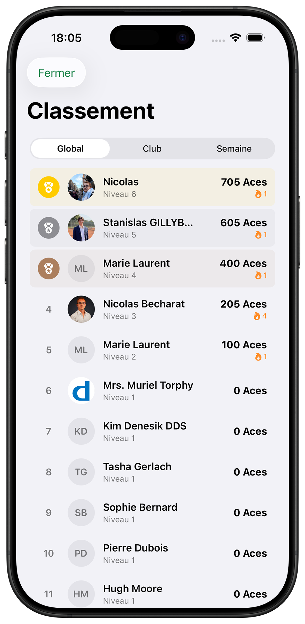 Capture d'écran AceClub